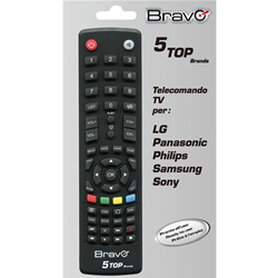 TELECOMANDO BRAVO TOP BRANDS 5 PER LG/PANASONIC/PHILIPS/SAMSUNG/SONY