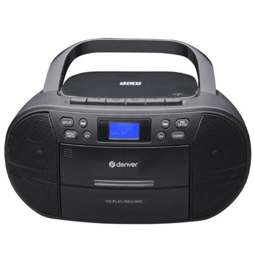 MegitalyAudio radio DENVER TDC-280 BK DAB+ BOOMBOX RADIO DAB+/FM LETTORE  CASSETTE LETTORE CD E INGRESSO AUXTDC-280BK