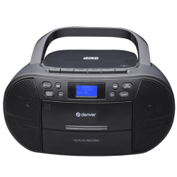 DENVER TDC-280 BK DAB+ BOOMBOX RADIO DAB+/FM LETTORE CASSETTE LETTORE CD E INGRESSO AUX