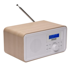 DENVER DAB-30 LW RADIO DAB+/FM CON DESIGN LEGNO OROLOGIO SVEGLIA AC-DC