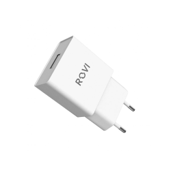 ROVI ST660 travel charger, 1 porta USB, 2.4A, white 00655