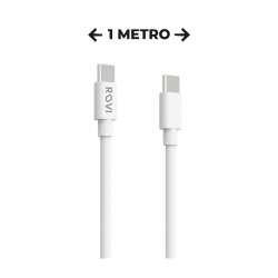 Rovi Elegant SA130 Cavo Bianco in PVC da Type-C a Type-C, 1M,  3A