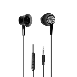 Round - Wired Earphones with Jack 2,5mm connector (120 cm) Black