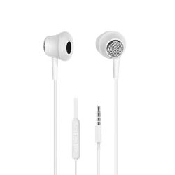 Round - Wired Earphones with Jack 2,5mm connector (120 cm) White