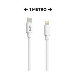 ROVI  ELEGANT SA40 - CAVO BIANCO IN PVC DA TYPE-C A LIGHTNING 1M, 3A