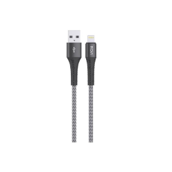 ROVI  FABRIC SA21I   -  CAVO IN TESSUTO DA USB A LIGHTNING, 1.5M, 2.4A, ARGENTO