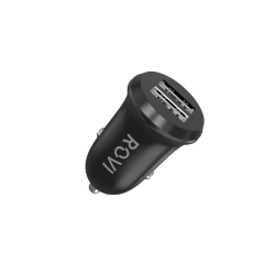 Rovi car charger, 2 porte USB, 2.4A, black