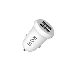 Rovi car charger, 2 porte USB, 2.4A, white