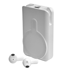 DENVER PWE-5001W Powerbank + auricolari Bluetooth  con chiamate in vivavoce e ricarica magnetica