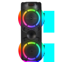 DENVER BPS-459 ALTOPARLANTE BLUETOOTH PER FESTE CON LUCE LED E 2 WOOFER DA 8 "