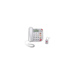 BRONDI SUPER BRAVO PLUS TELEFONO A FILO SENIOR CON TELECOMANDO SOS, INTALLABIE ANCHE AL MURO