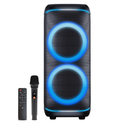 DENVER BPS-470 ALTOPARLANTE BLUETOOTH PER FESTE CON LUCE LED E 2 WOOFER DA 10"